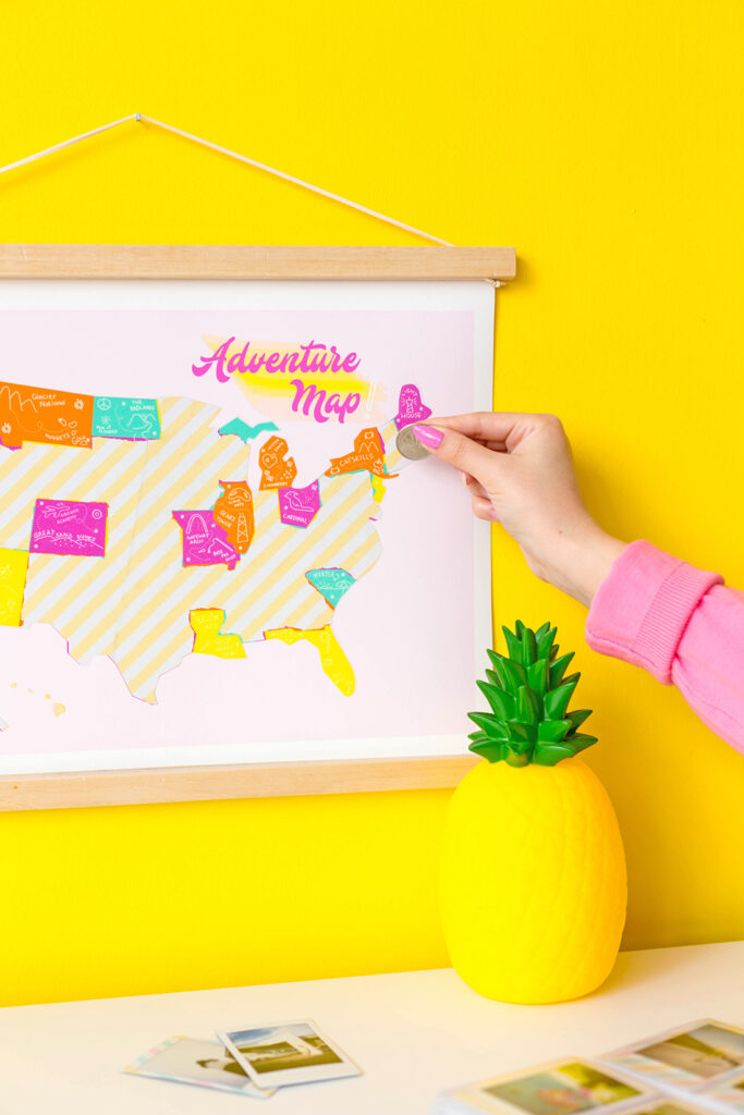DIY Scratch Off Colorful Travel Map 