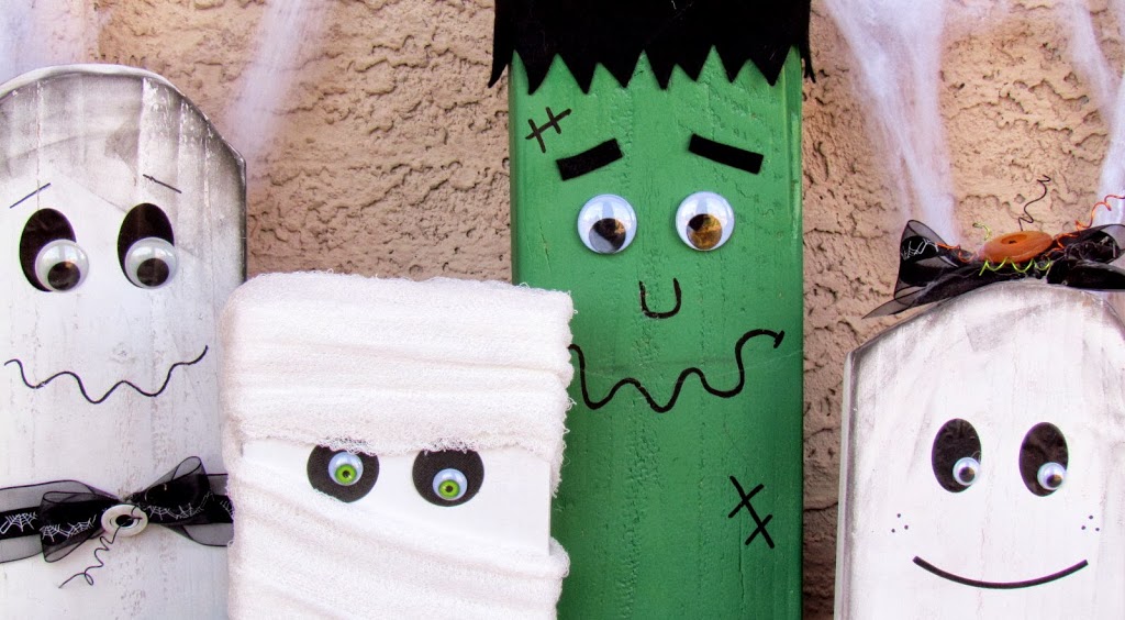 Fun an cheap Wood Block Halloween Family project