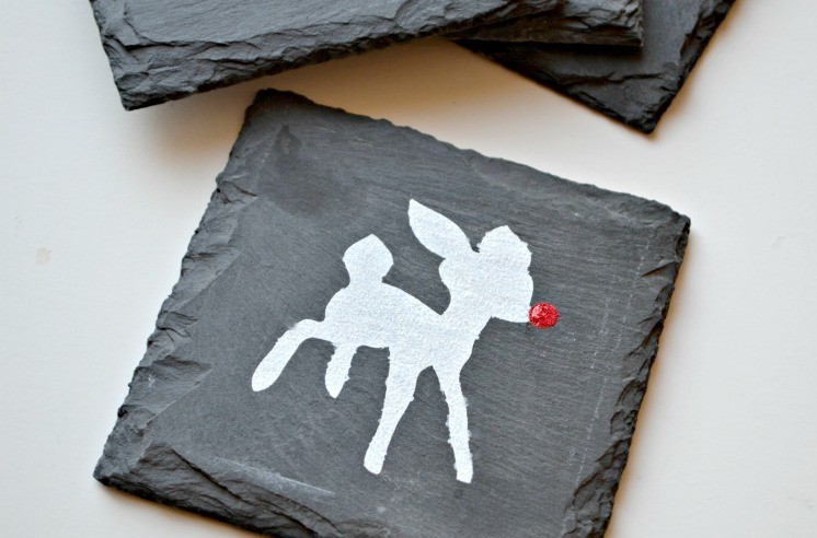 Simple but cute Rudolph coasters