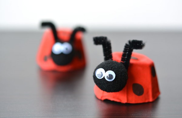 Super cute egg carton ladybugs 