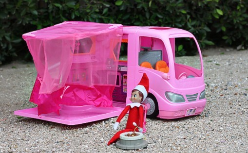 elf on the shelf is camping with barbie 