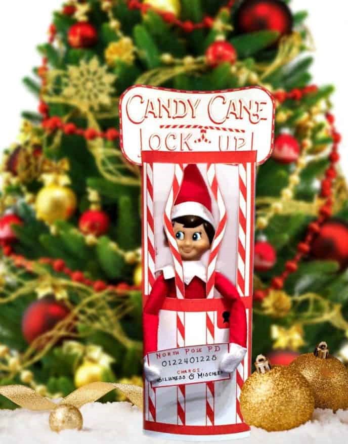 Elf on the Shelf is on a Candy Cane Jail