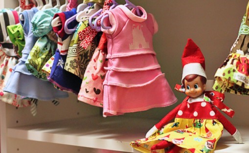 SILLY ELF TRYING ON DOLL COLORFUL CLOTHES