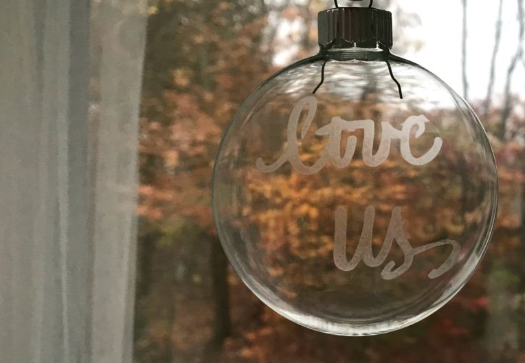 etched glass ornament
