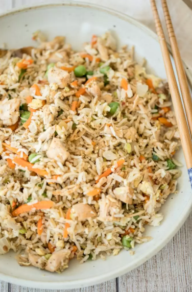 Delicious leftover turkey fried rice