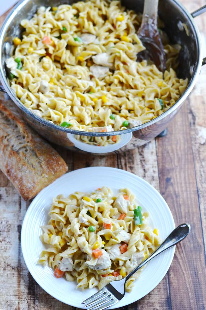 One Pot Creamy Chicken Noodle Skillet Comforting And Easy Dinner Recipe For The Family