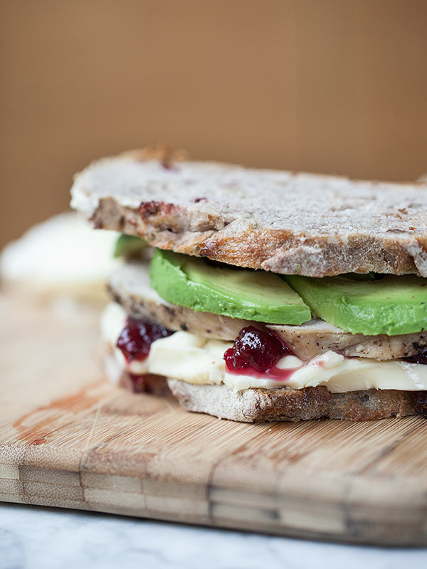 Turkey Cranberry and Grilled Brie Cheese Sandwich Thanksgiving Dinner Recipe
