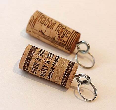 Wine cork keychains