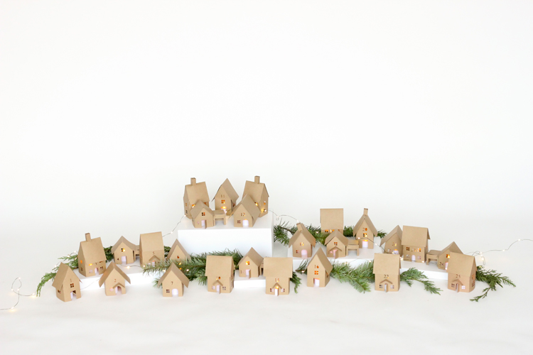 Christmas Advent Paper Houses Cute DIY Project