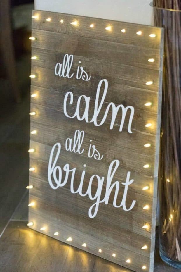 DIY Christmas Lights Board Sign Decor