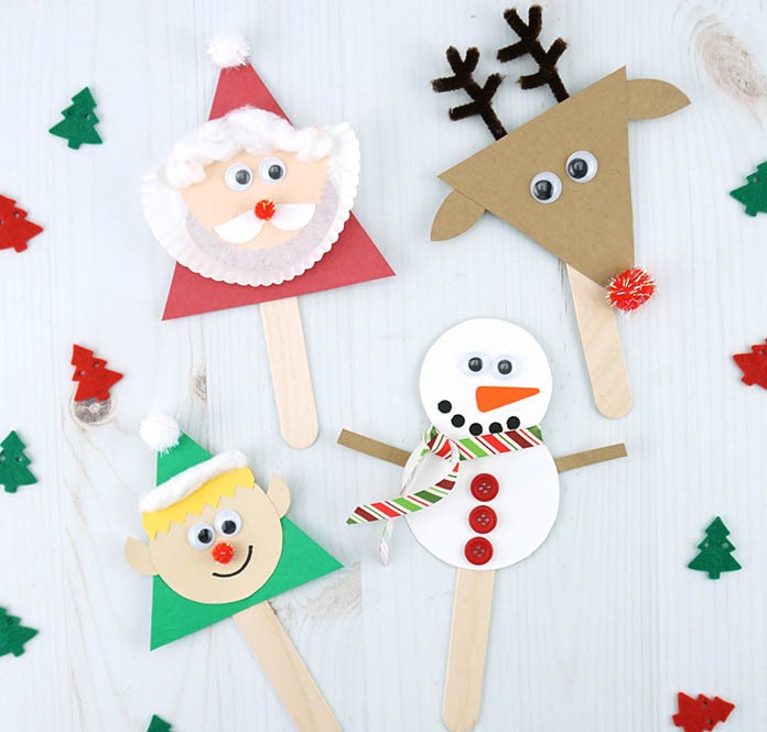 Christmas Stick Puppets fun cute and easy Craft for kids