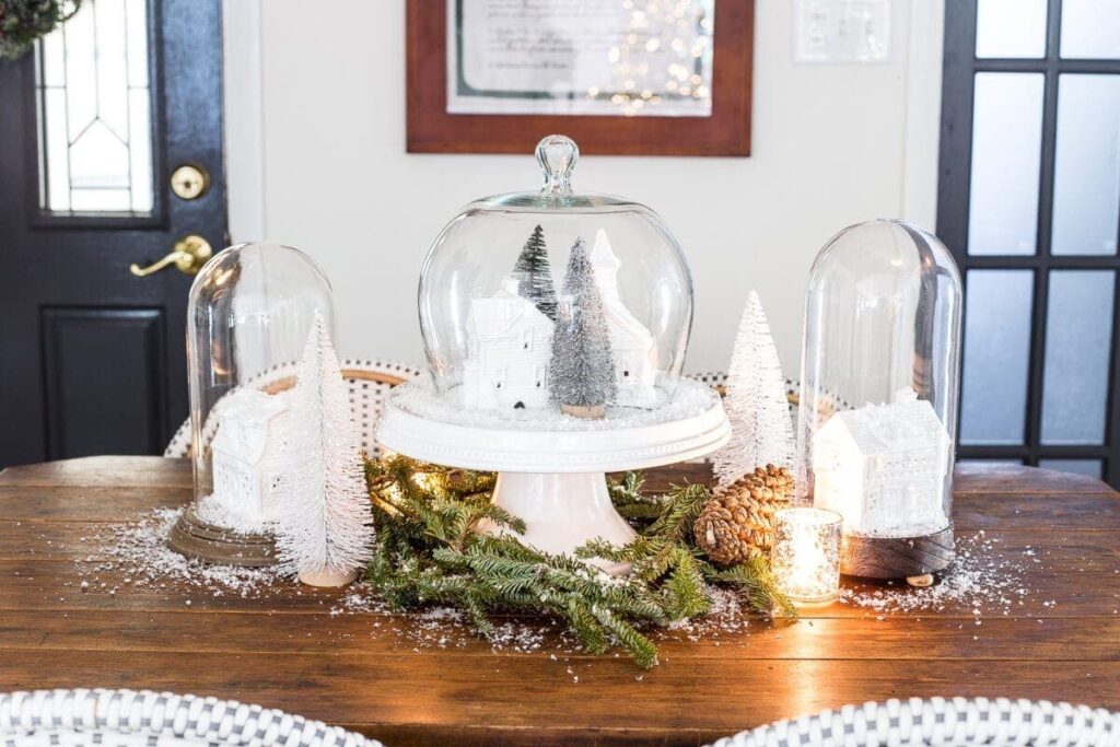 Christmas Village Snow Globe Centerpiece Cute and Classy Craft