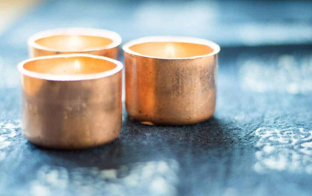 pretty copper tealight candle holders