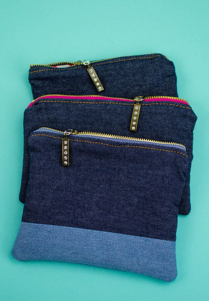easy DIY DENIM POUCH project for gifts