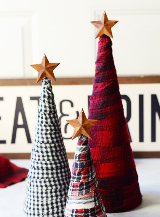DIY Flannel Trees Easy to Make and Cozy Christmas Decor