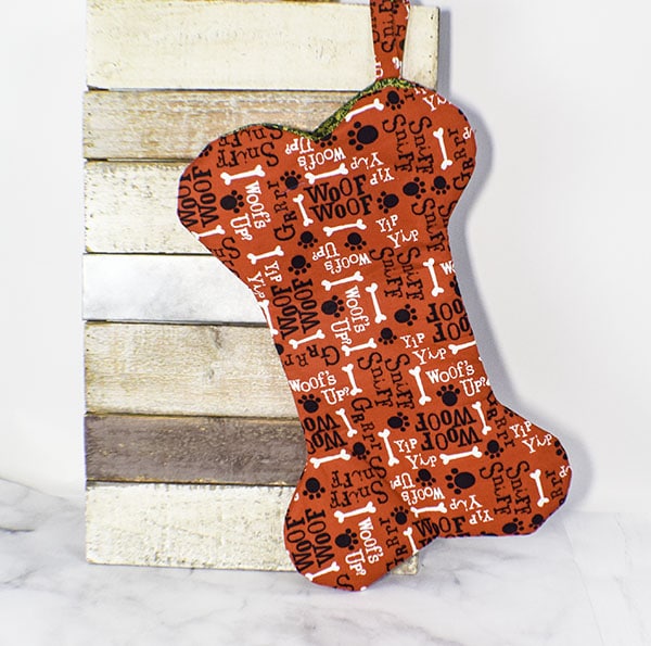 Dog Bone Christmas Stocking Cute Sewing Project for Beginners