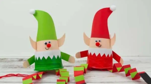Jumping Paper Cup Elf Puppet Easy and Fun Interactive Craft 
