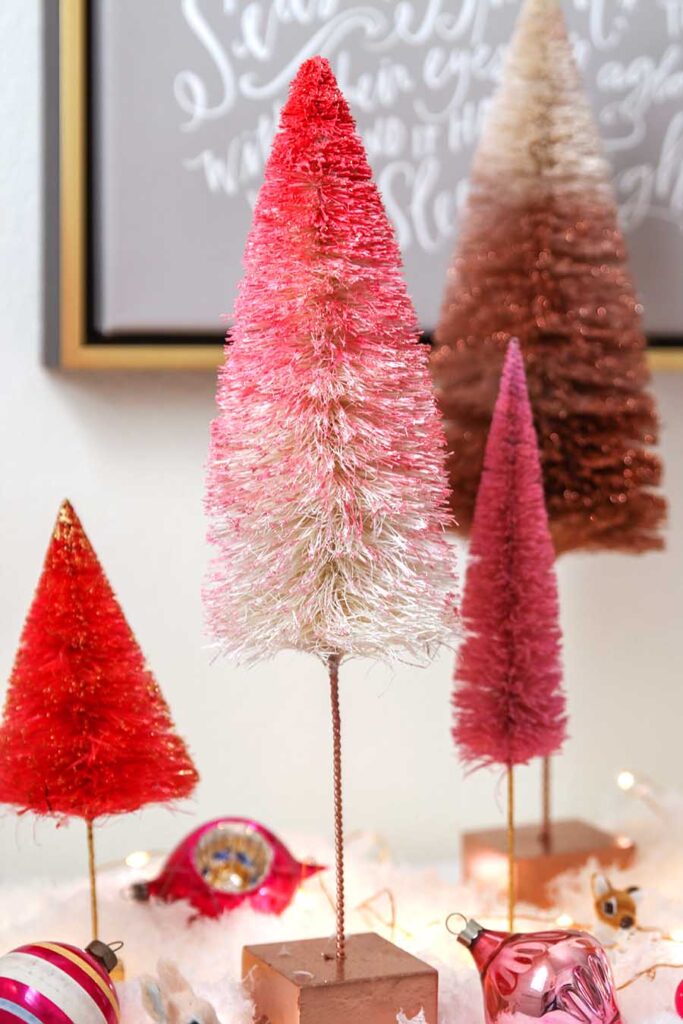 5 MINUTE OMBRE BOTTLE BRUSH TREE PROJECT