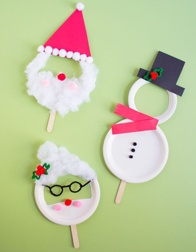 Paper Plate Christmas Masks fun and easy craft for kids