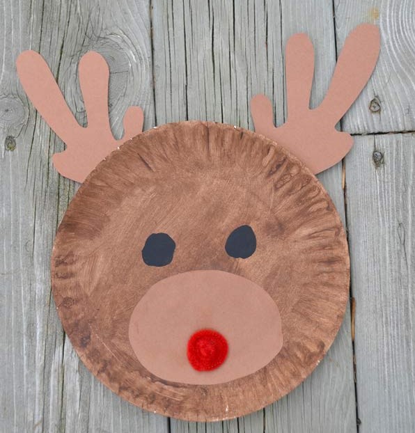 Rudolph the Red-Nosed Reindeer Paper Plate Craft for Kids