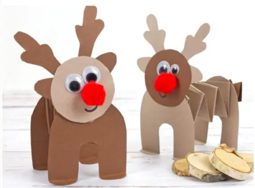 ACCORDION PAPER REINDEER CRAFT FUN EASY PROJECT FOR CHRISTMAS