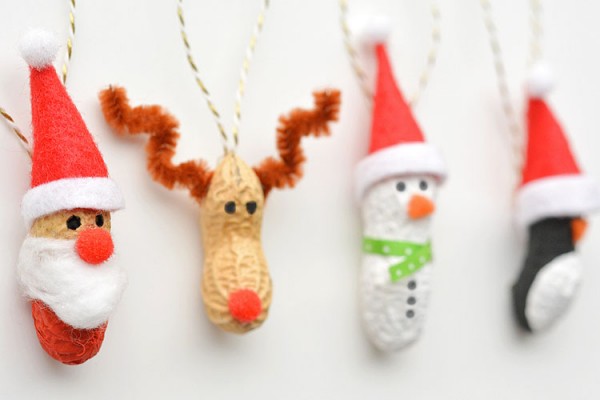Peanut Christmas Ornaments Cute Colorful Holiday Crafts