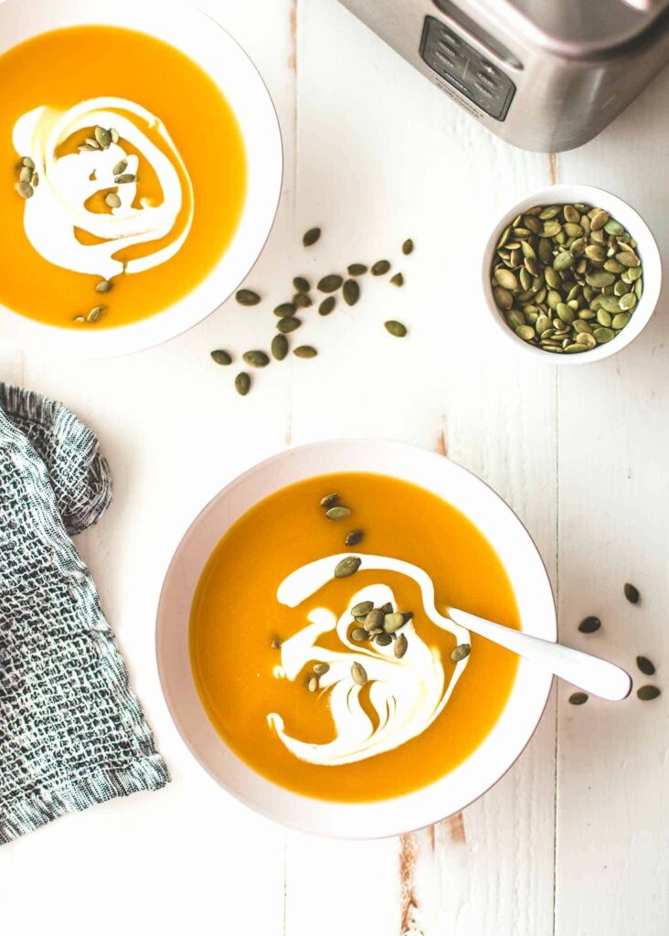 SLOW COOKER BUTTERNUT SQUASH SOUP Creamy and Smooth gluten-free, and naturally vegan