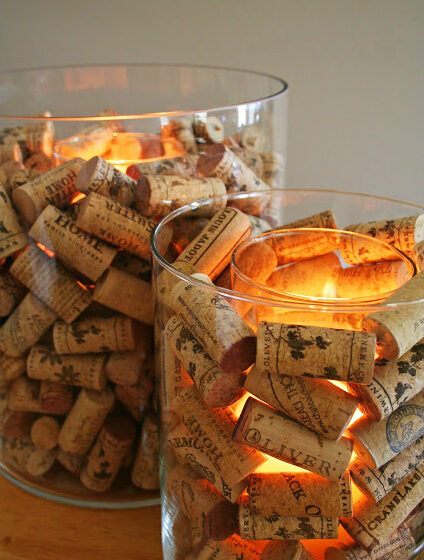 wine cork candleholders