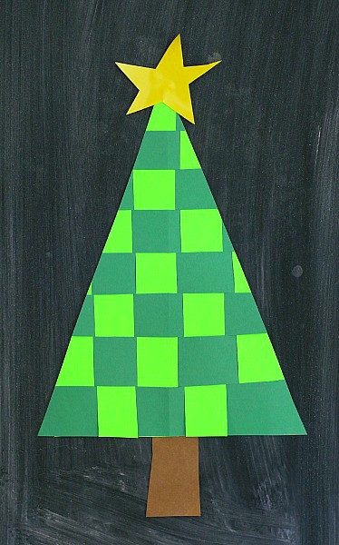 Woven Paper Christmas Tree Christmas Crafts for Kids