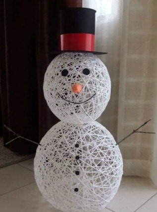 Cute Yarn Snowman Craft Tutorial Christmas Decor