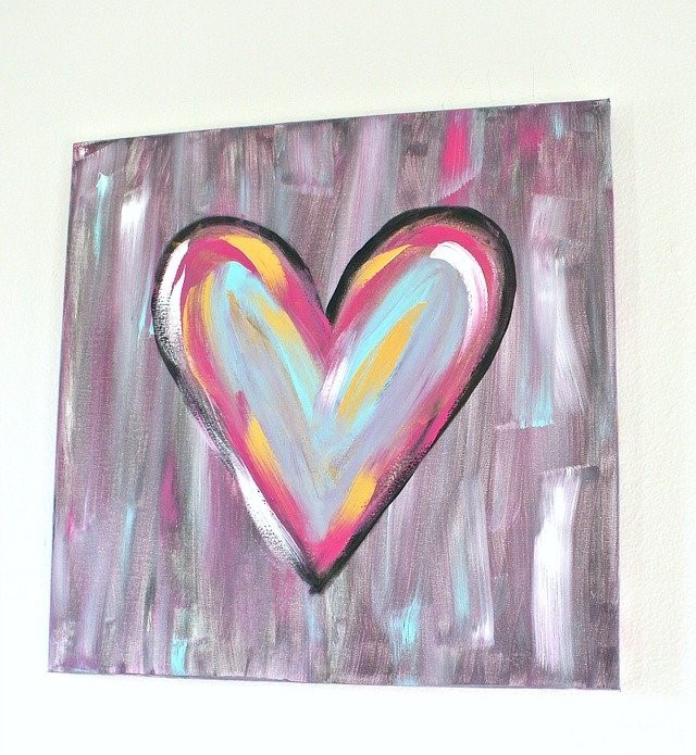 Abstract heart painting