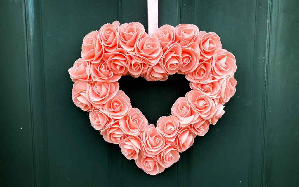 DIY Dollar Store Valentine’s Day Heart Wreath Decoration
