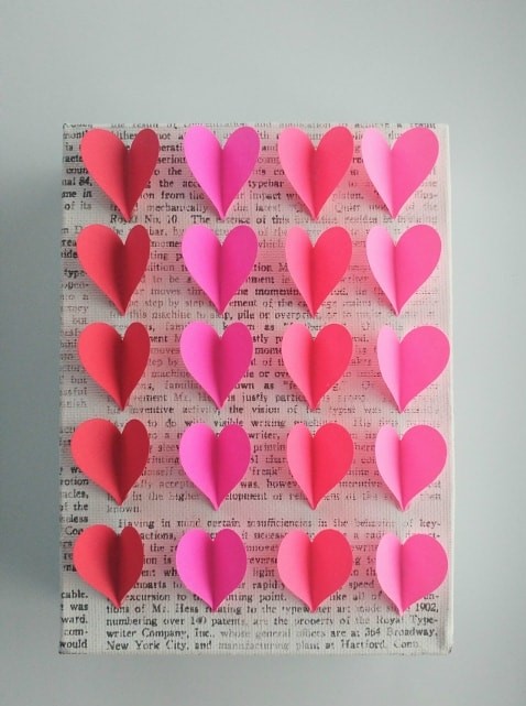 A beautiful heart wall art with craft punches for Valentine’s Day