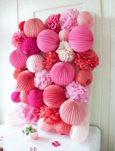 DIY Pink and Red Valentine’s Party Wall Adorable Home Decoration