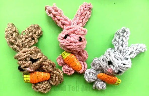 Cute finger knitted bunny