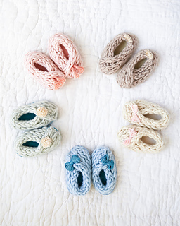 Cute finger knitted baby booties