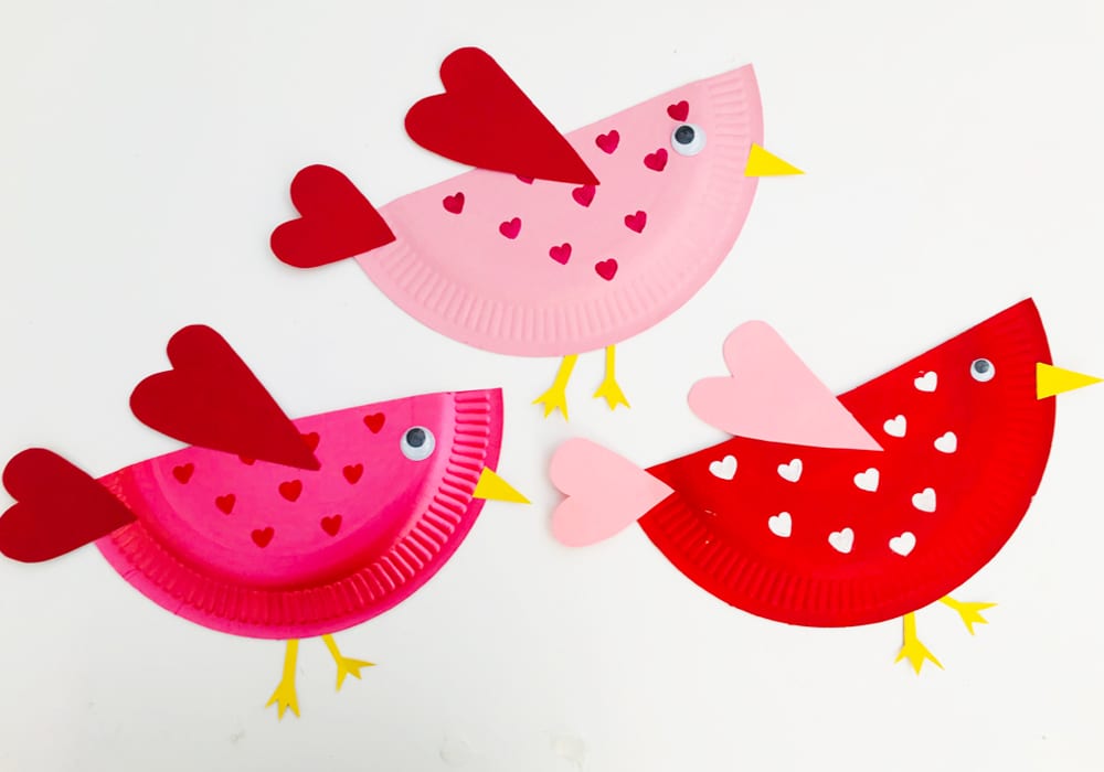 Paper plate little love birds