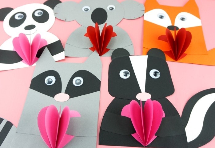cute paper Valentine’s Day animal craft