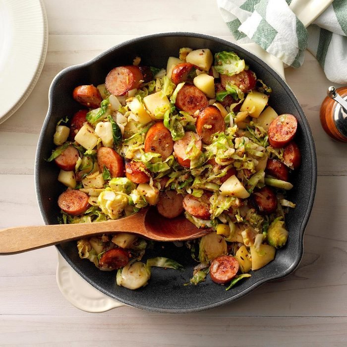 Bavarian Apple-Sausage Hash is a hearty and comforting family meal