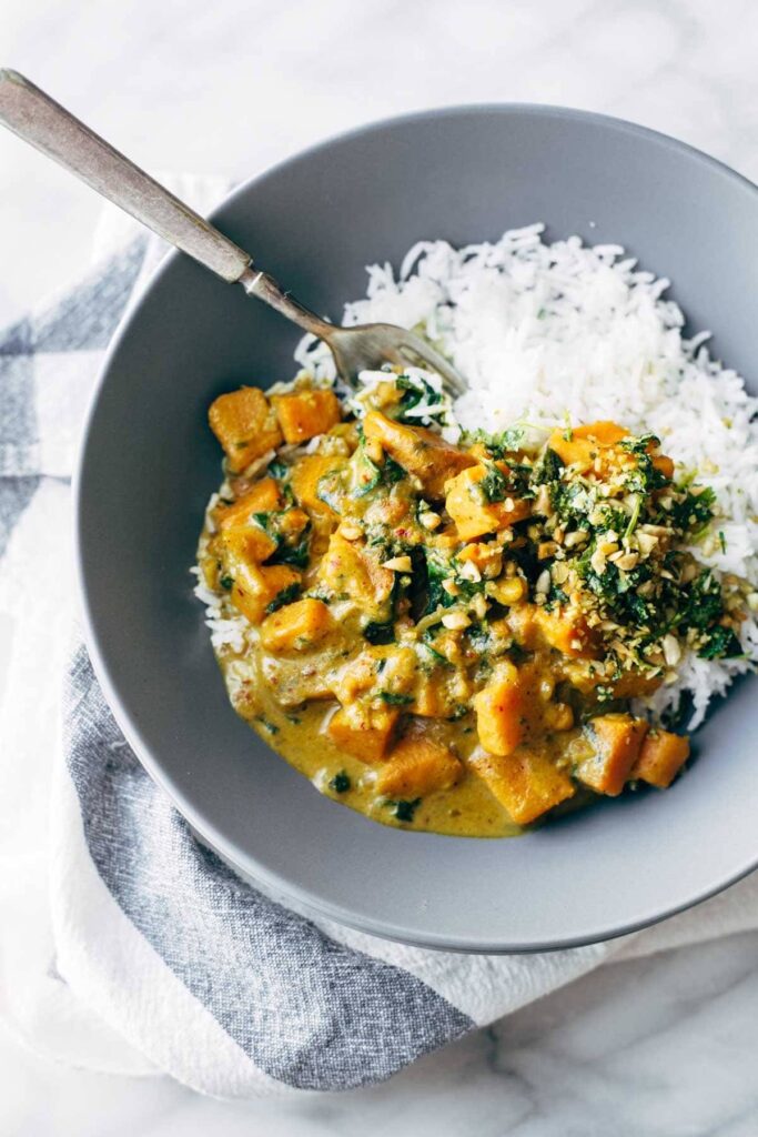 Creamy Thai Sweet Potato Curry is a easy, healthy, winter comfort food recipe