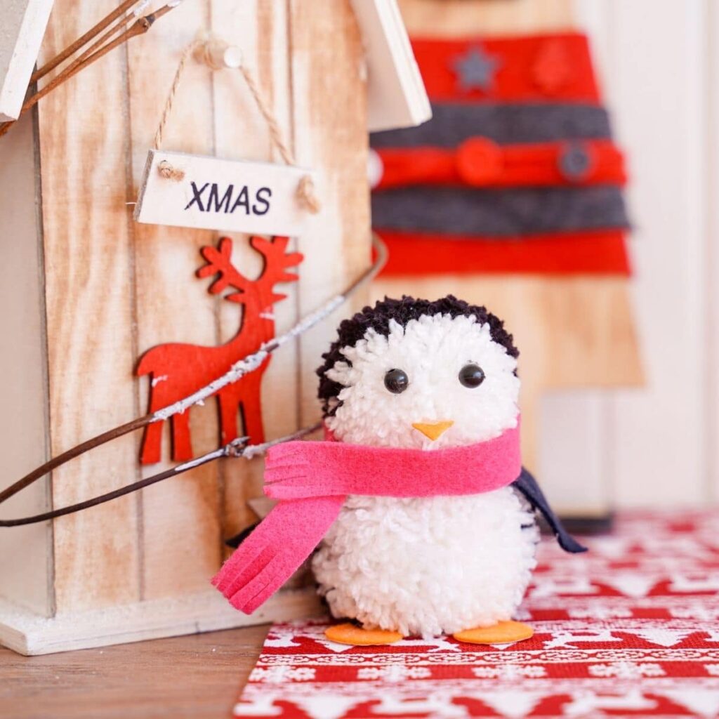 cute little pom pom penguin