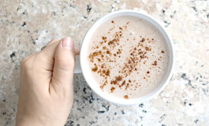 A cup of warm cinnamon tea herbal latte