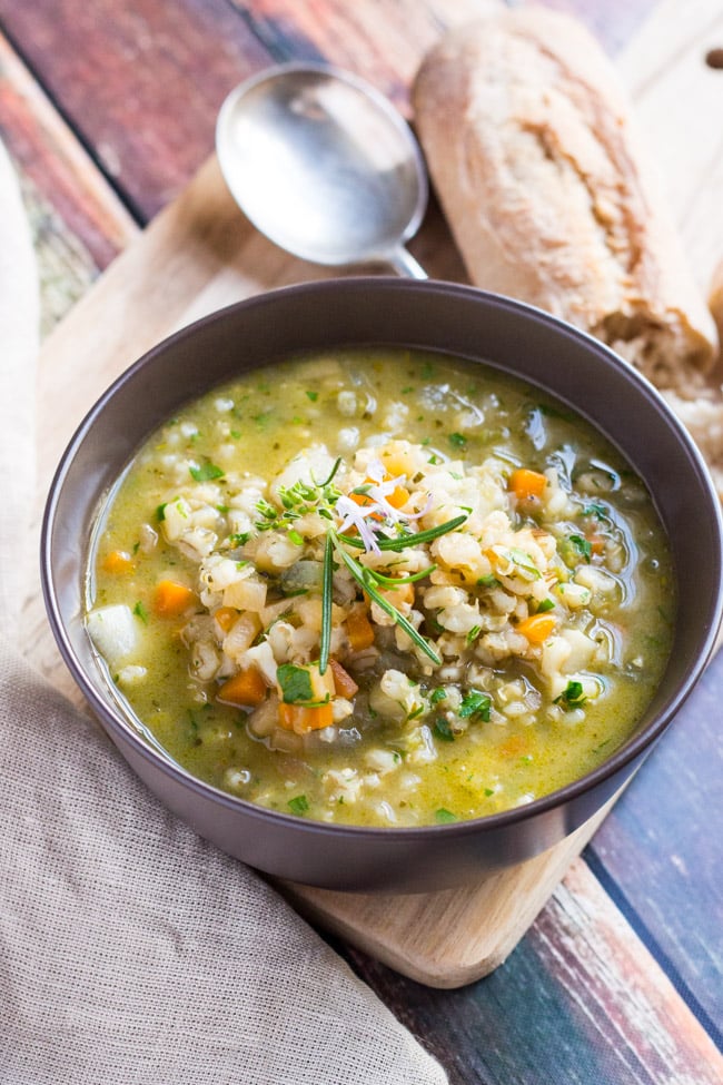HEARTY WINTER VEGETABLE SOUP RECIPE WITH PEARL BARLEY 