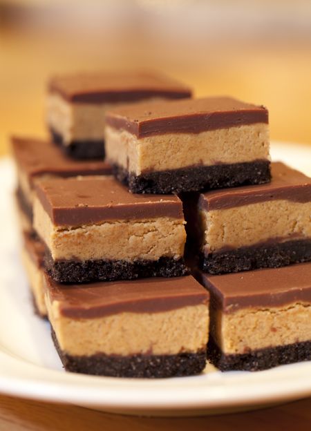 Chocolate and peanut butter squares