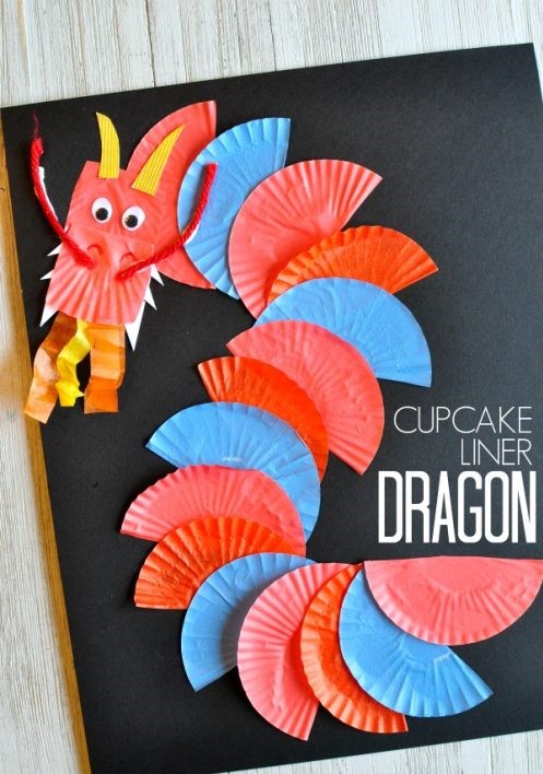 Fun Awesome Cupcake Liner Dragon Craft for Kids