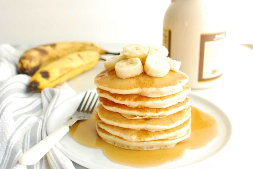 Dairy and Egg Free Banana Pancakes Recipe made with common kitchen ingredients for a tasty treat