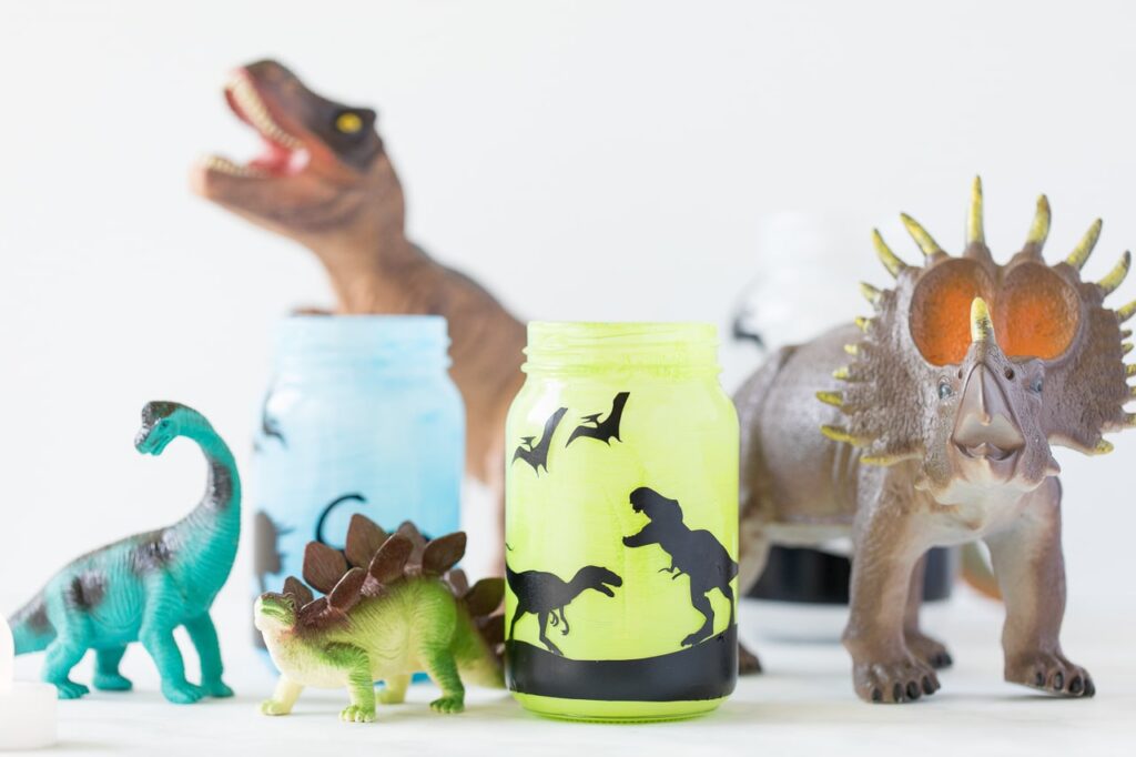 DIY Glow in the Dark Dinosaur Lanterns Fun Craft Kids Room Decor