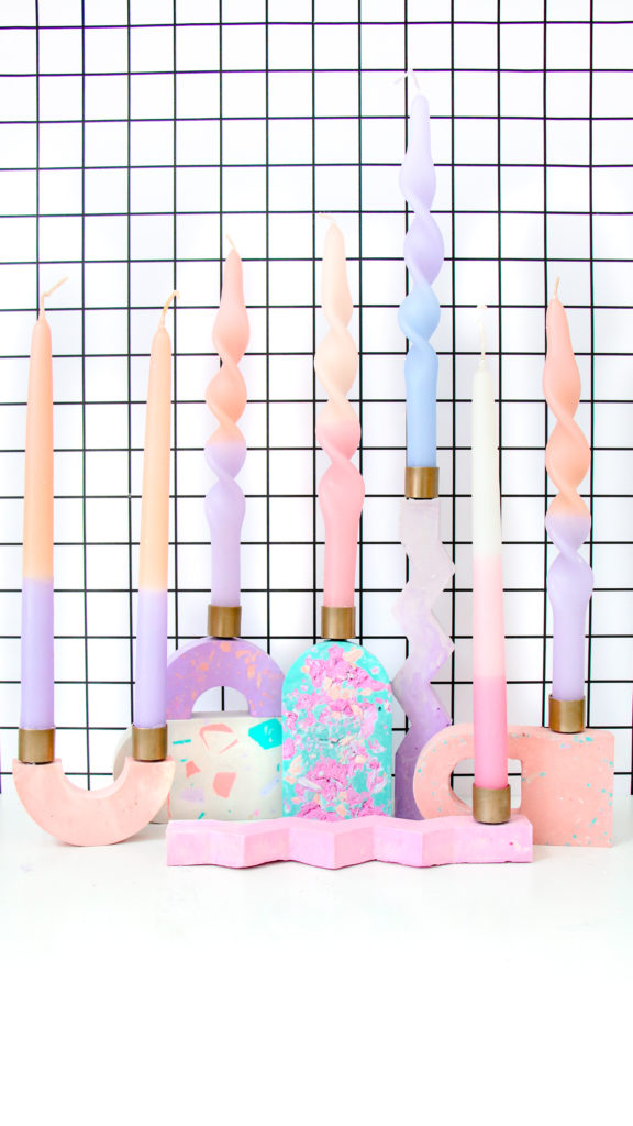 Terrazzo candle holders