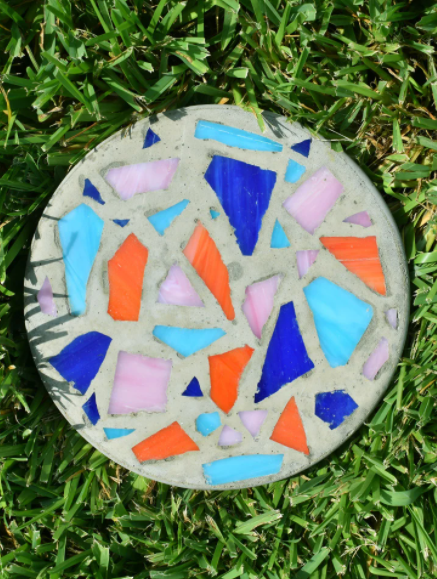 Colorful terrazzo stepping stones 