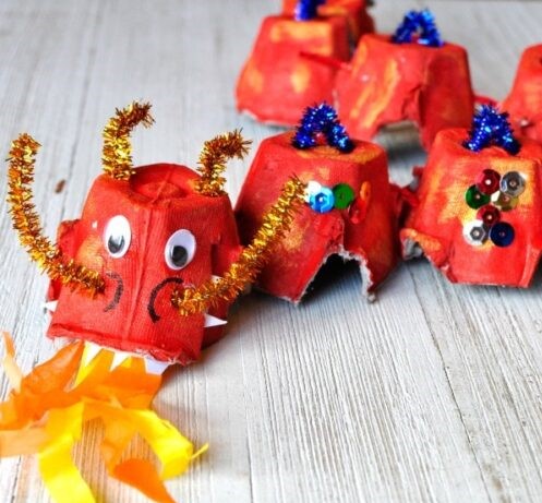 Fun Egg Carton Dragon Craft for Kids